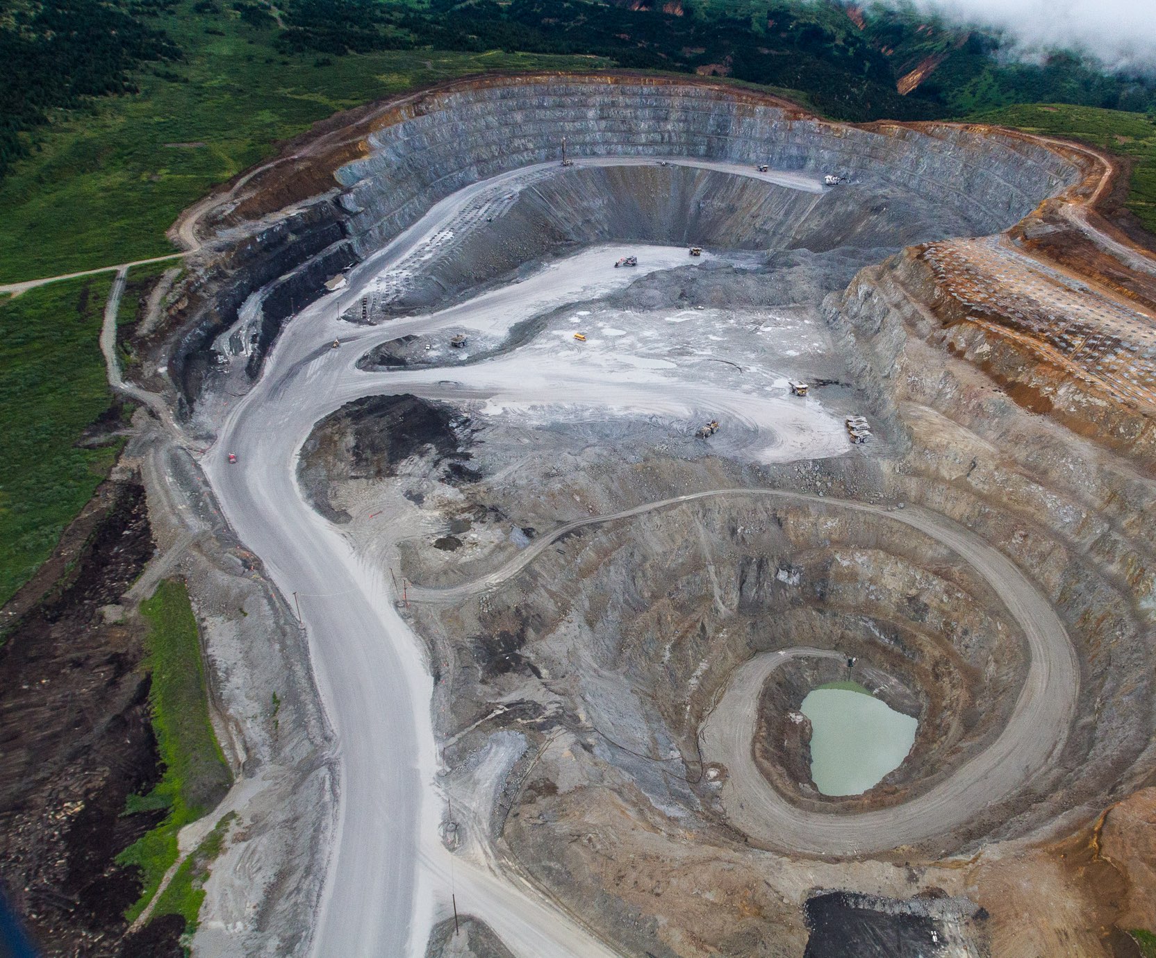 Aerial shot of Red Chris mine