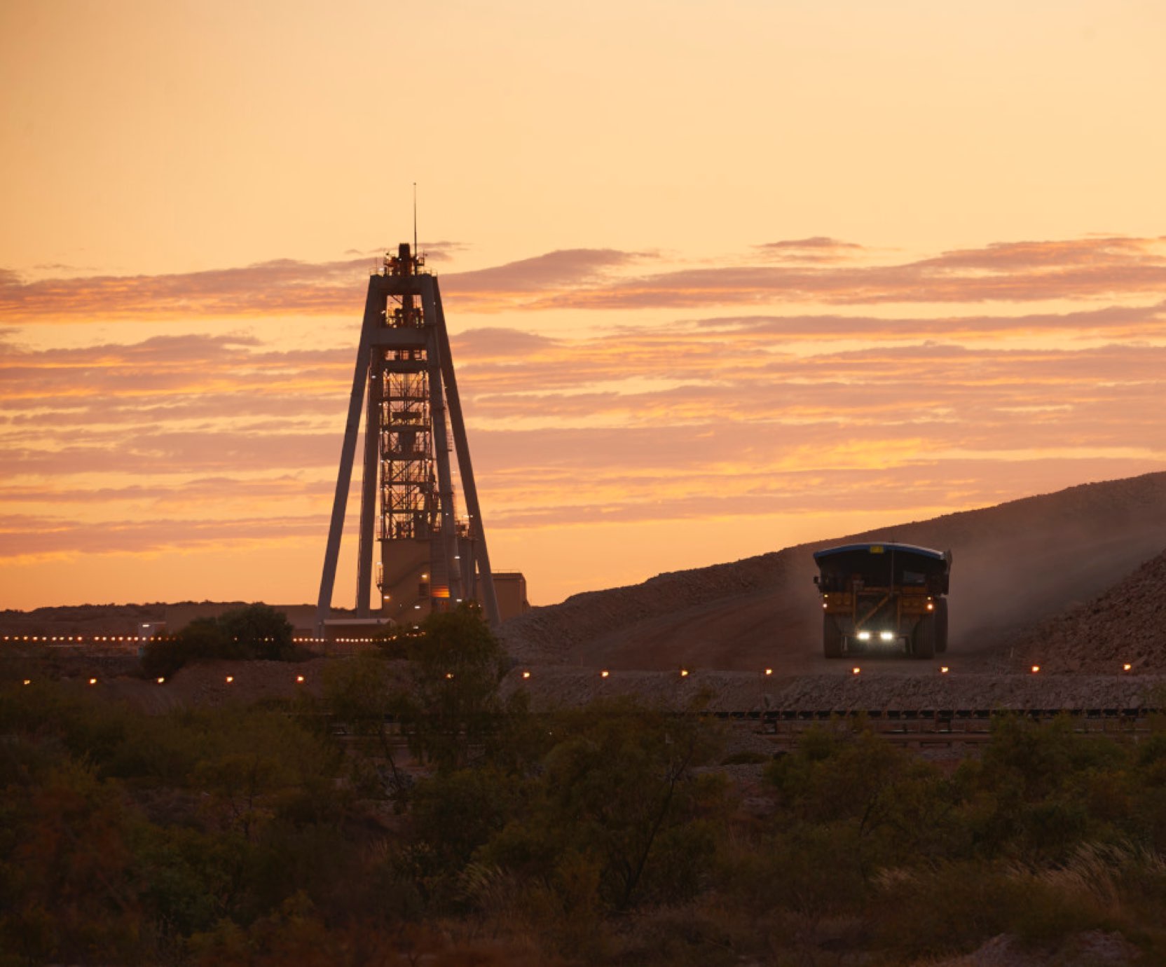 Telfer mines at dawn